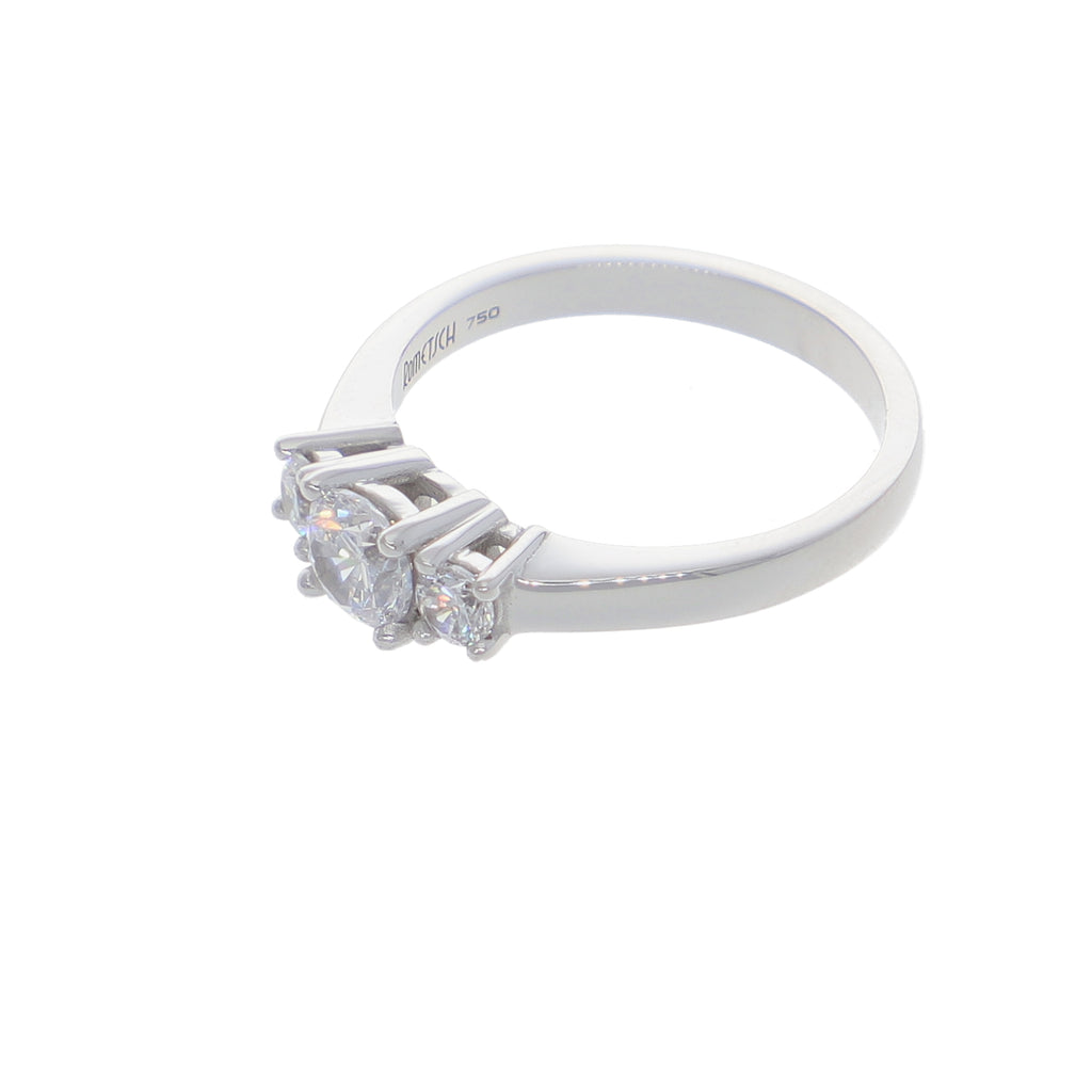 Anillo Oro Blanco y Circones Tricillo AN-14411
