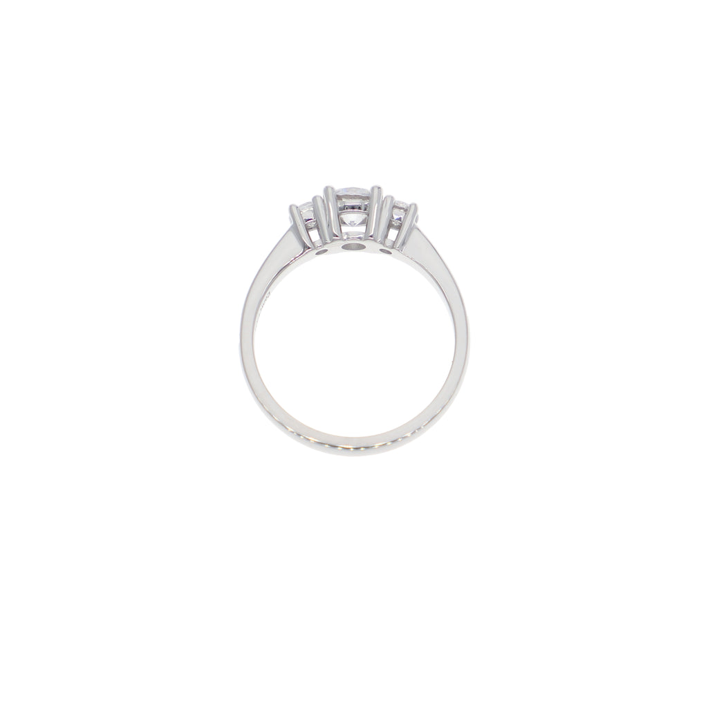Anillo Oro Blanco y Circones Tricillo AN-14411