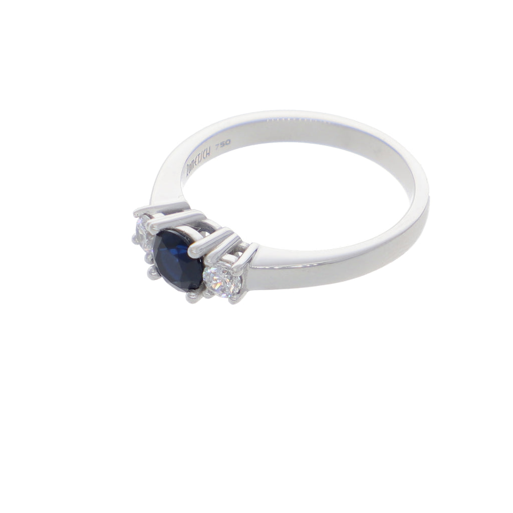 Anillo Oro Blanco y Circones Tricillo AN-13693