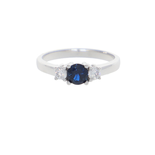 Anillo Oro Blanco y Circones Tricillo AN-13693