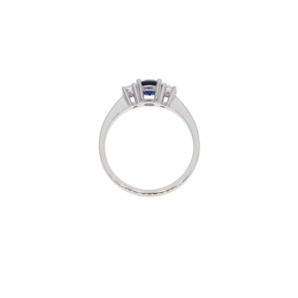 Anillo Oro Blanco y Circones Tricillo AN-13693