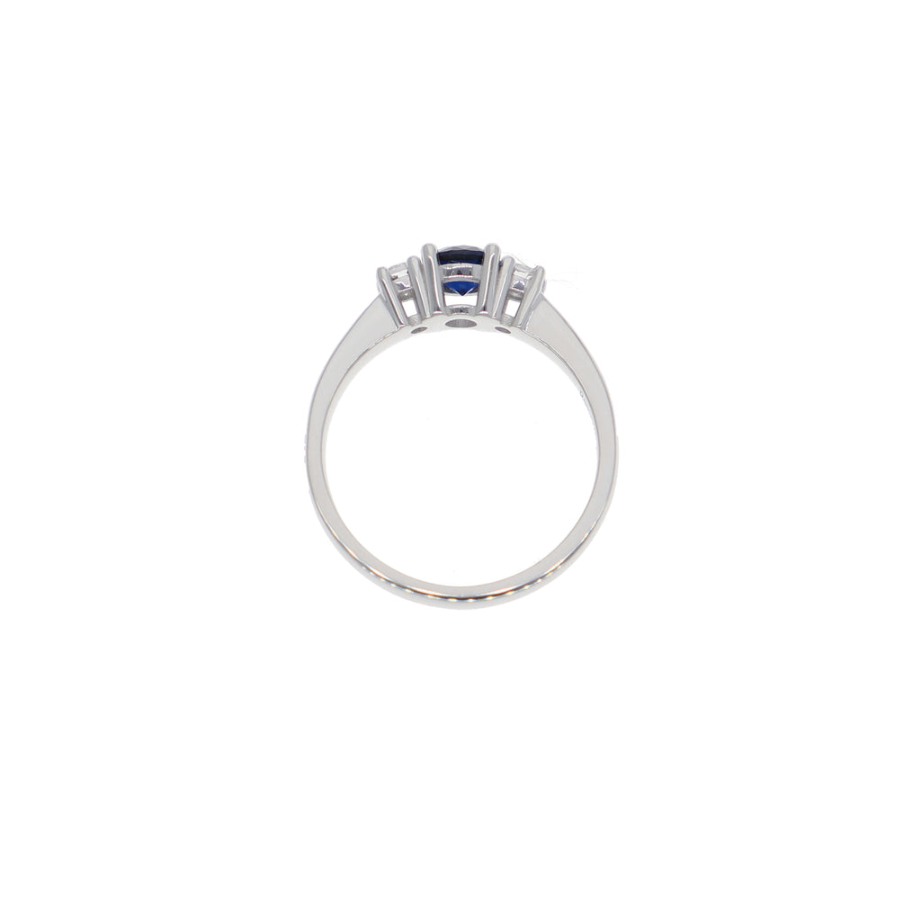 Anillo Oro Blanco y Circones Tricillo AN-13693