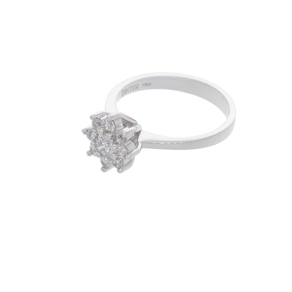 Anillo Oro Blanco y Circones Rosetta AN-13694