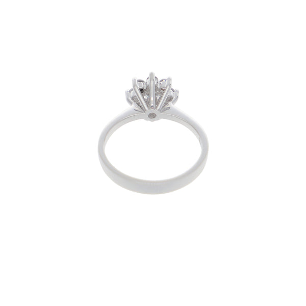 Anillo Oro Blanco y Circones Rosetta AN-13694