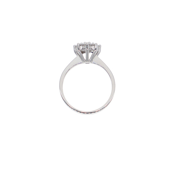 Anillo Oro Blanco y Circones Rosetta AN-13694