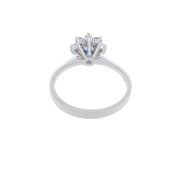 Anillo Oro Blanco y Circones Rosetta AN-13695