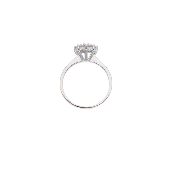 Anillo Oro Blanco y Circones Rosetta AN-13695