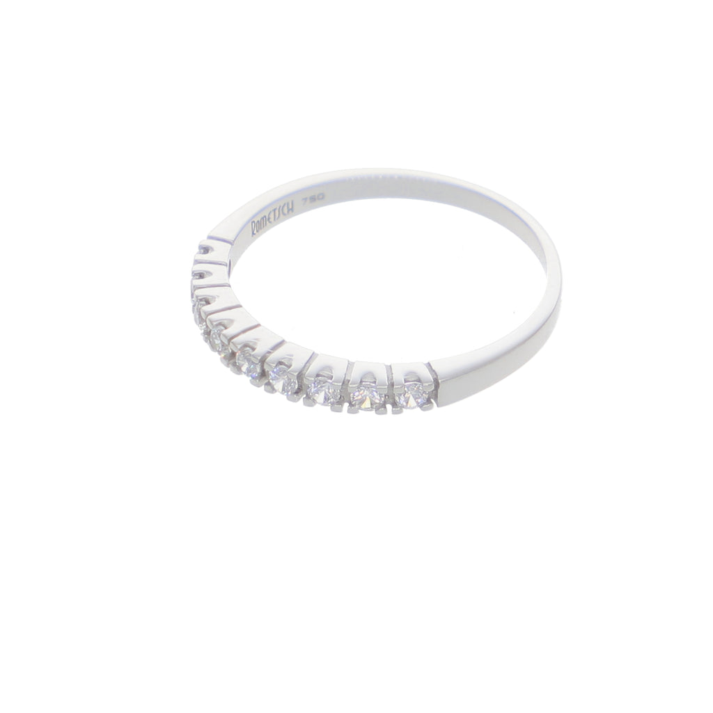 Anillo Oro Blanco y Circones Medio Cintillo AN-14412