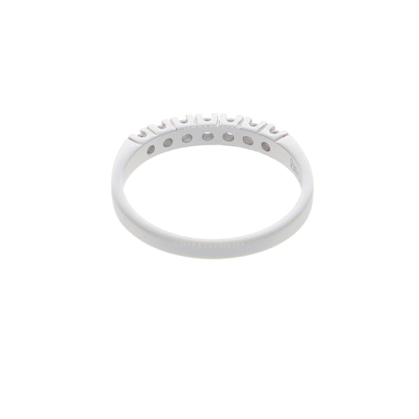 Anillo Oro Blanco y Circones Medio Cintillo AN-14413