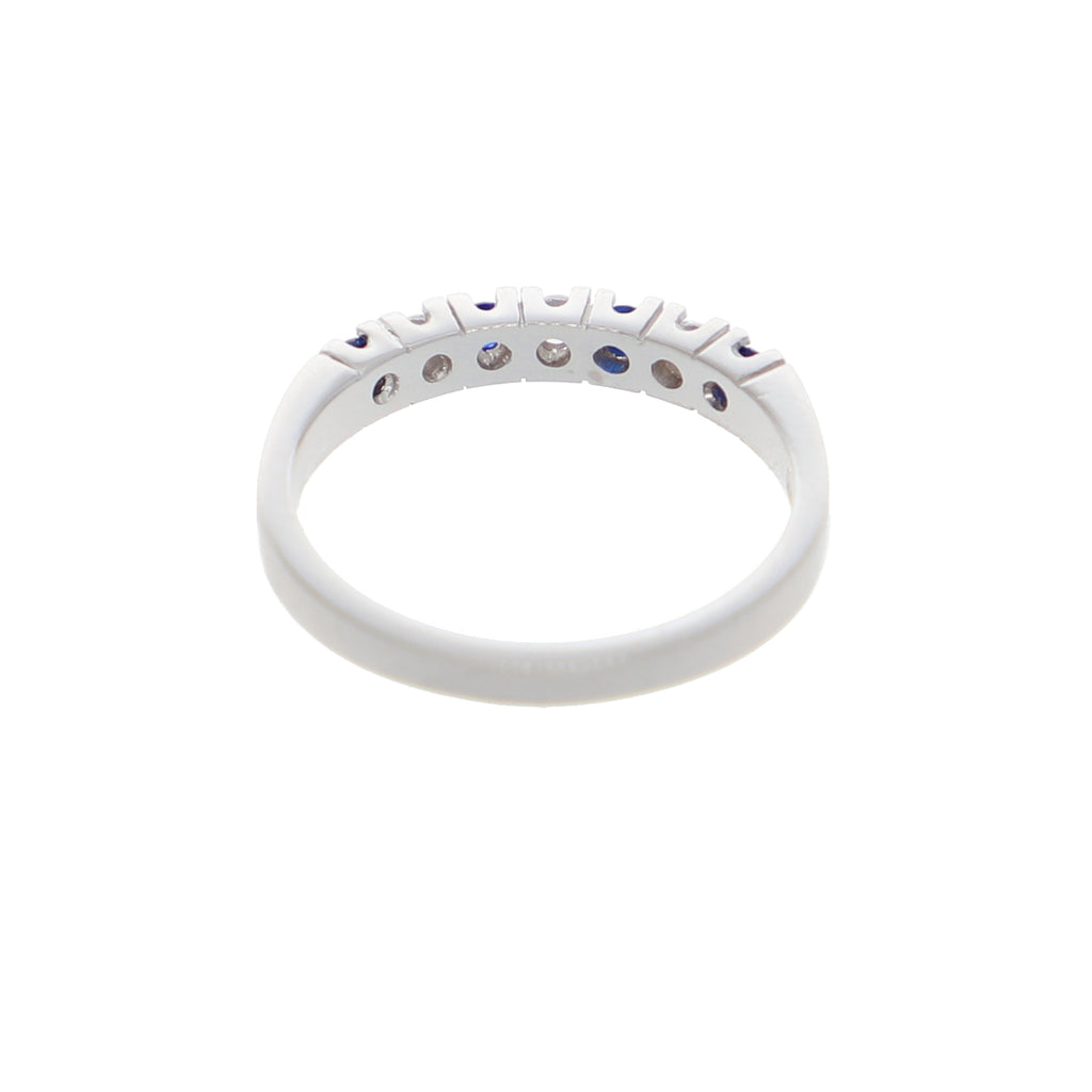 Anillo Oro Blanco y Circones Medio Cintillo AN-13698