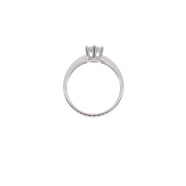 Anillo Oro Blanco y Circones Medio Cintillo AN-14416