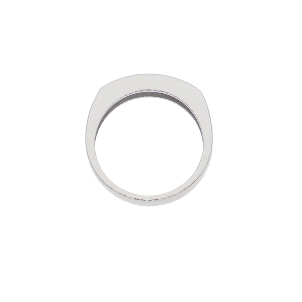Anillo Oro Blanco y Circones Medio Cintillo AN-13704