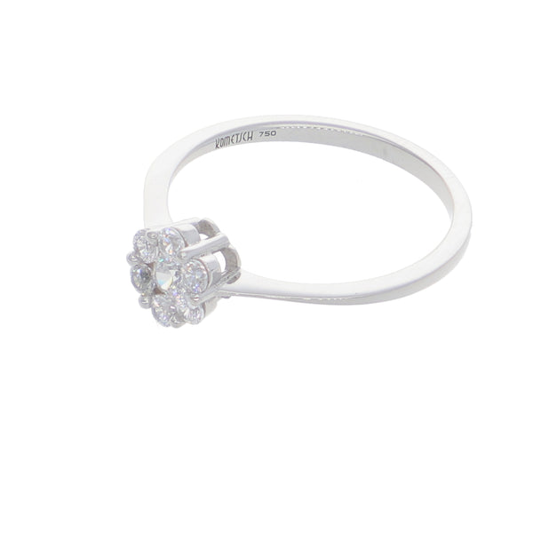 Anillo Oro Blanco y Circones Rosetta AN-13705