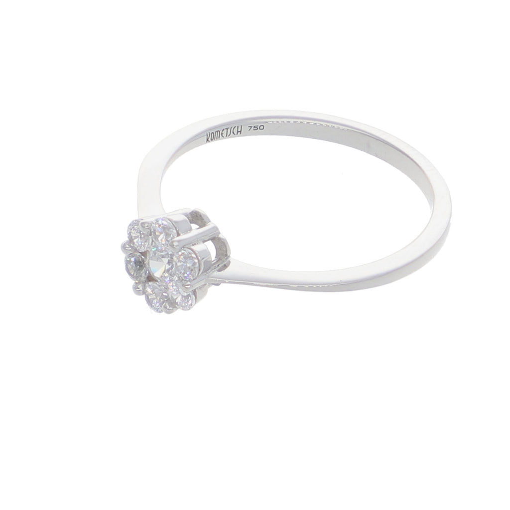 Anillo Oro Blanco y Circones Rosetta AN-13705