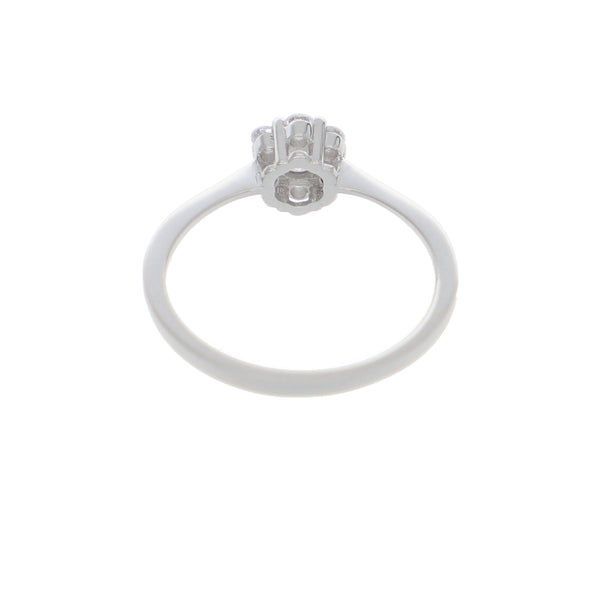 Anillo Oro Blanco y Circones Rosetta AN-13705