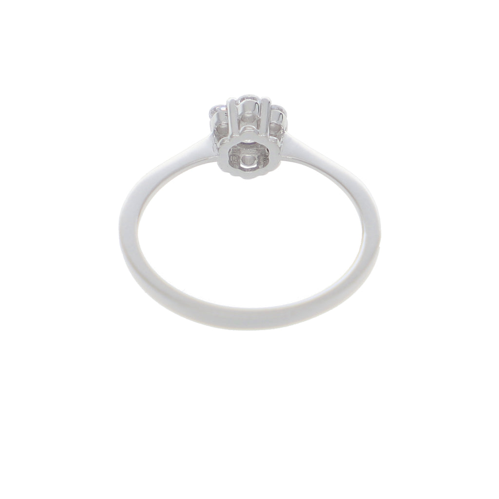 Anillo Oro Blanco y Circones Rosetta AN-13705