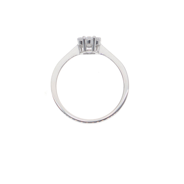 Anillo Oro Blanco y Circones Rosetta AN-13705