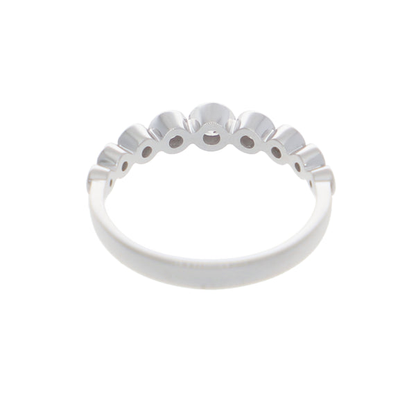 Anillo Oro Blanco y Circones Medio Cintillo AN-13706