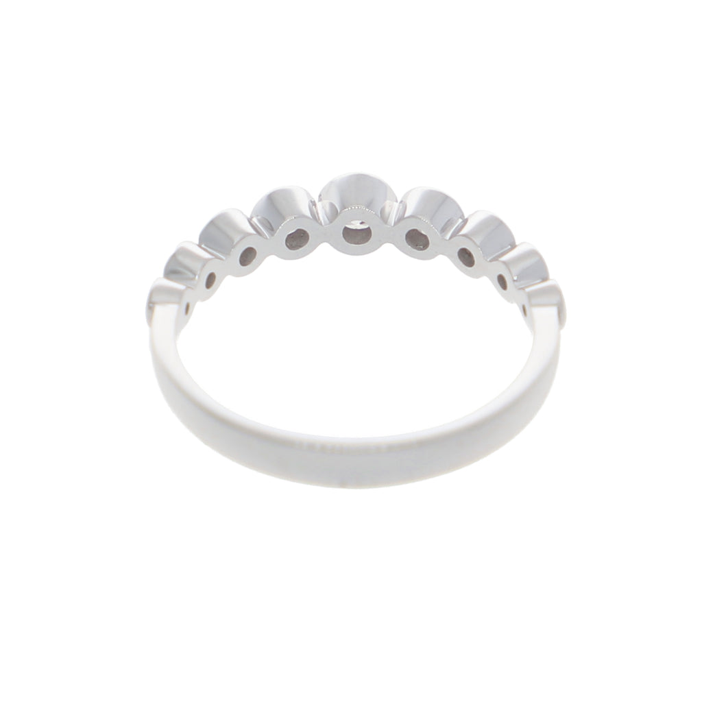 Anillo Oro Blanco y Circones Medio Cintillo AN-13706