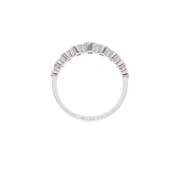 Anillo Oro Blanco y Circones Medio Cintillo AN-13706