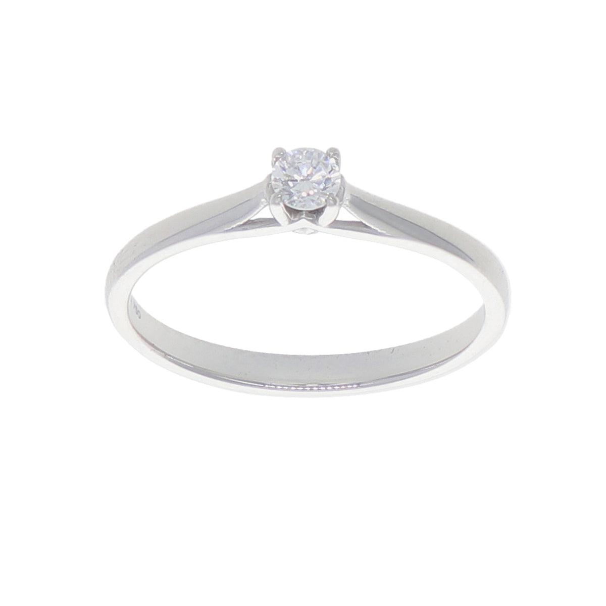 Anillo Oro Blanco y Circones Solitario AN-14414