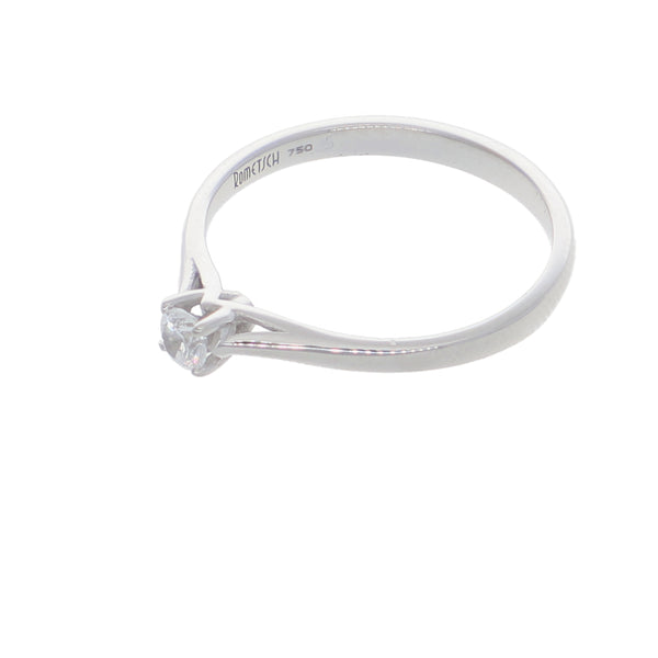 Anillo Oro Blanco y Circones Solitario AN-14414