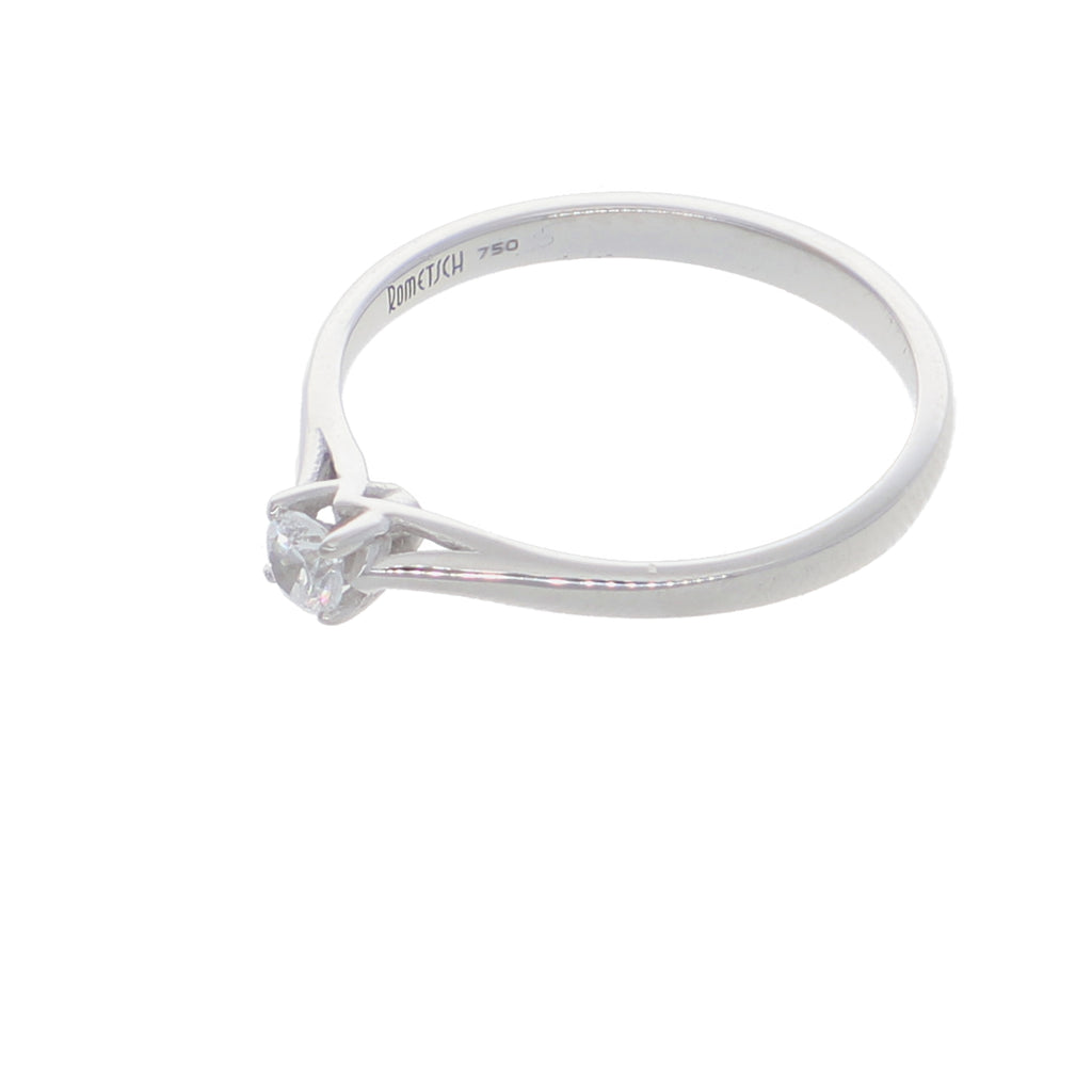 Anillo Oro Blanco y Circones Solitario AN-14414