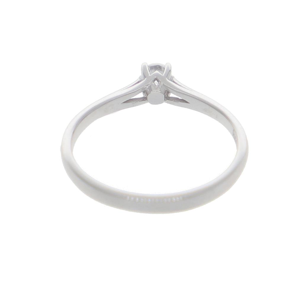 Anillo Oro Blanco y Circones Solitario AN-14414