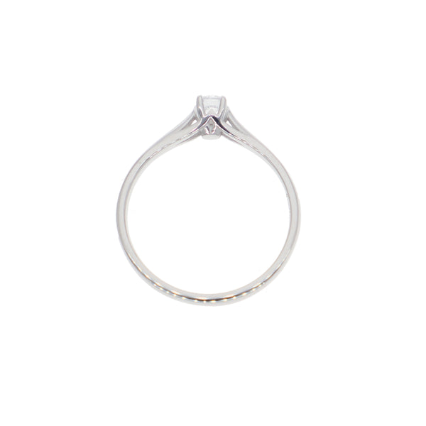 Anillo Oro Blanco y Circones Solitario AN-14414