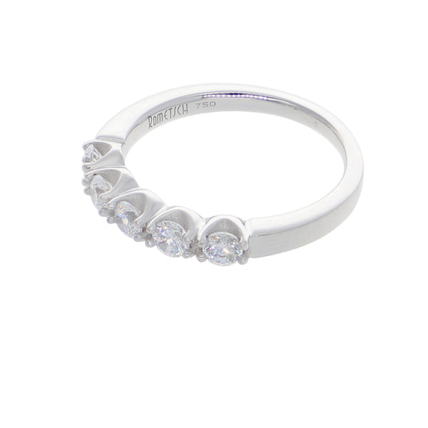 Anillo Oro Blanco y Circones Medio Cintillo AN-13709
