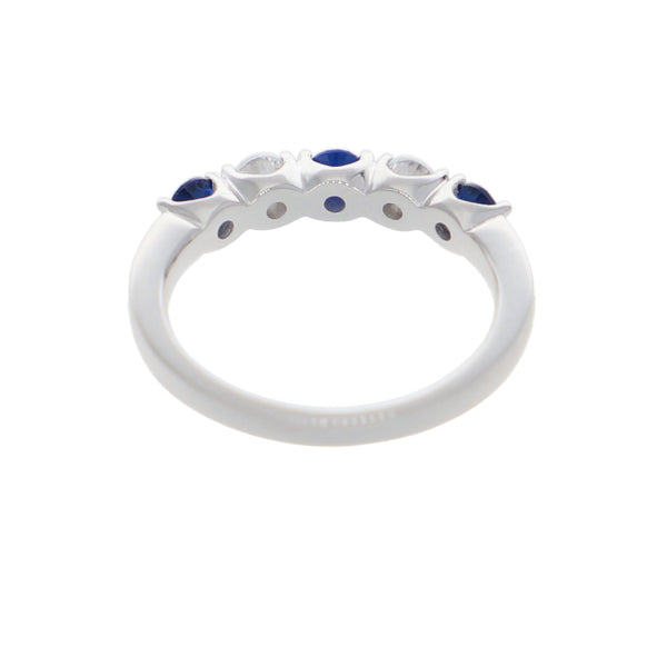 Anillo Oro Blanco y Circones Medio Cintillo AN-13710
