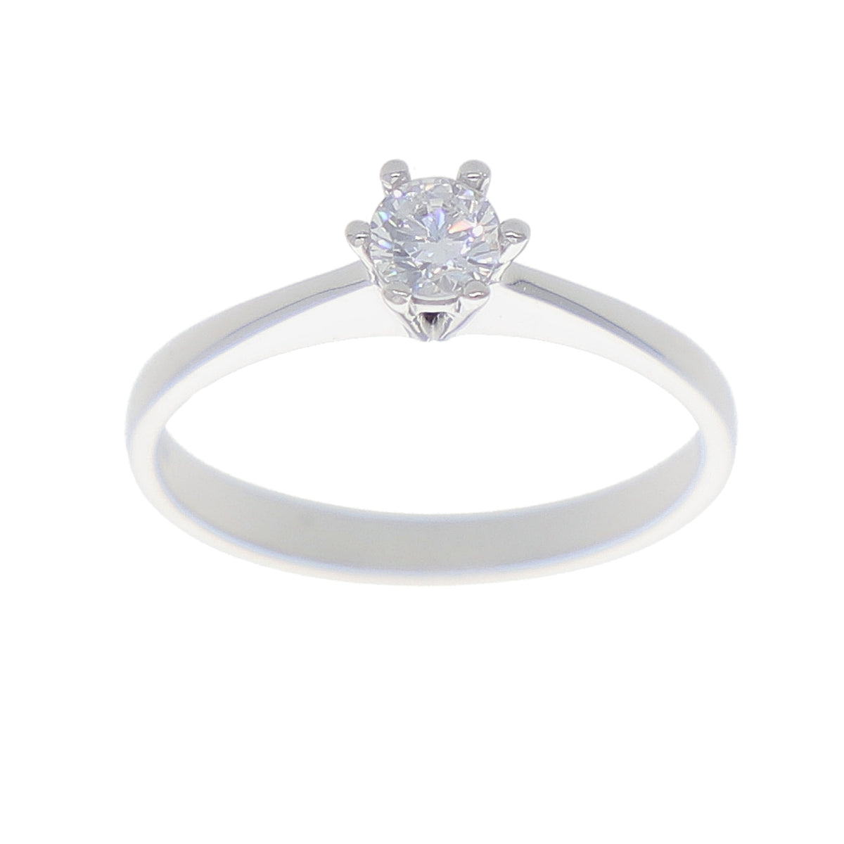 Anillo Oro Blanco y Circón Solitario AN-13713