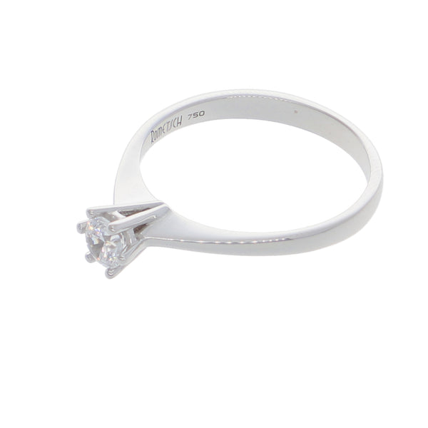 Anillo Oro Blanco y Circón Solitario AN-13713