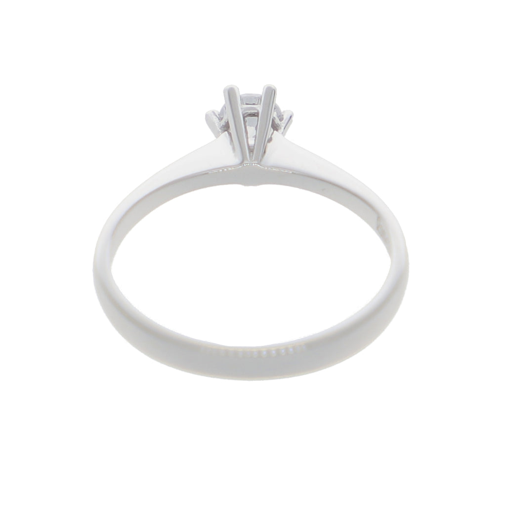 Anillo Oro Blanco y Circón Solitario AN-13713