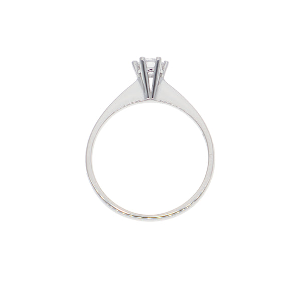 Anillo Oro Blanco y Circón Solitario AN-13713