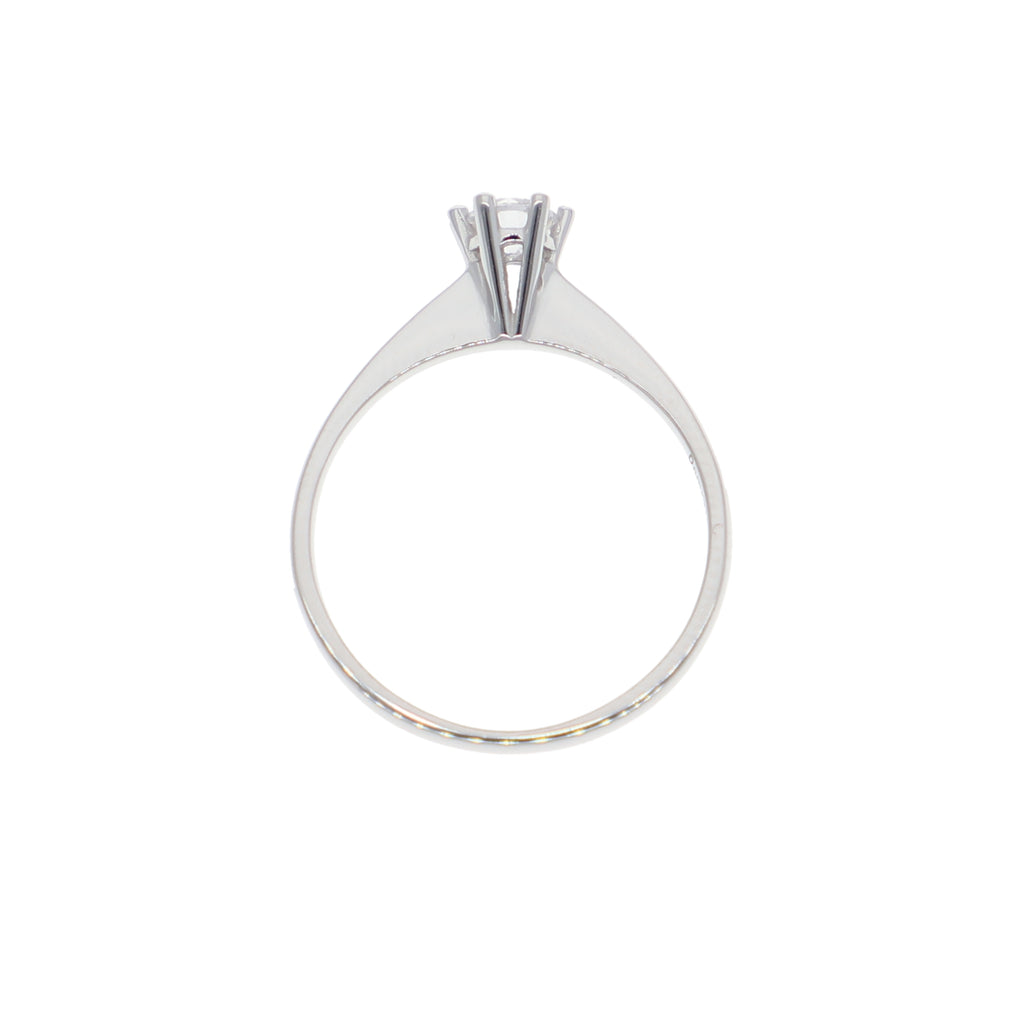 Anillo Oro Blanco y Circón Solitario AN-13713