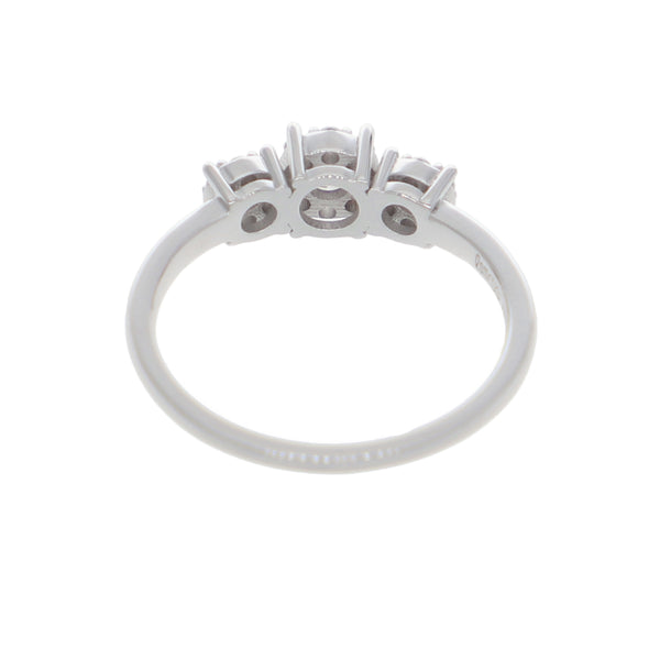 Anillo Oro Blanco y Circones Tricillo AN-14417