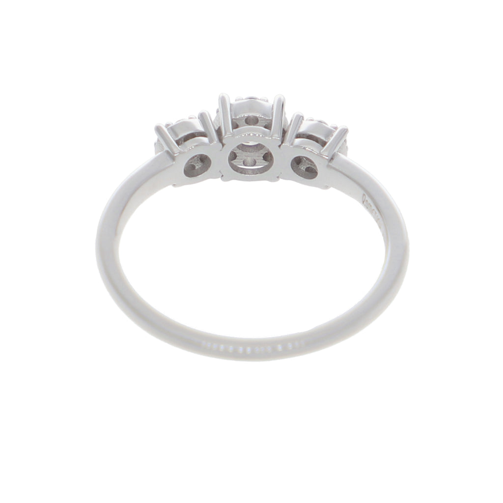Anillo Oro Blanco y Circones Tricillo AN-14417