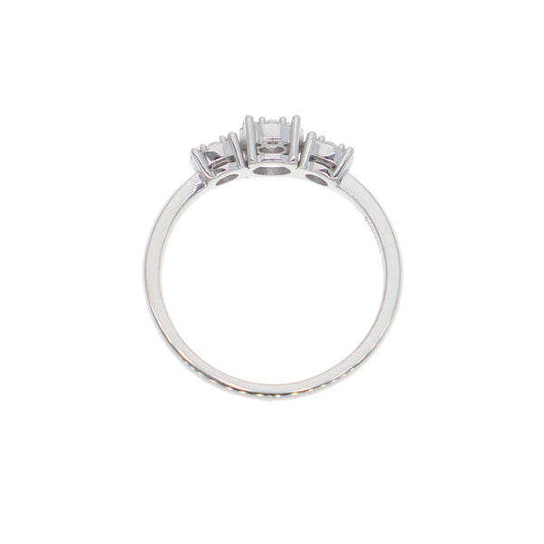 Anillo Oro Blanco y Circones Tricillo AN-14417