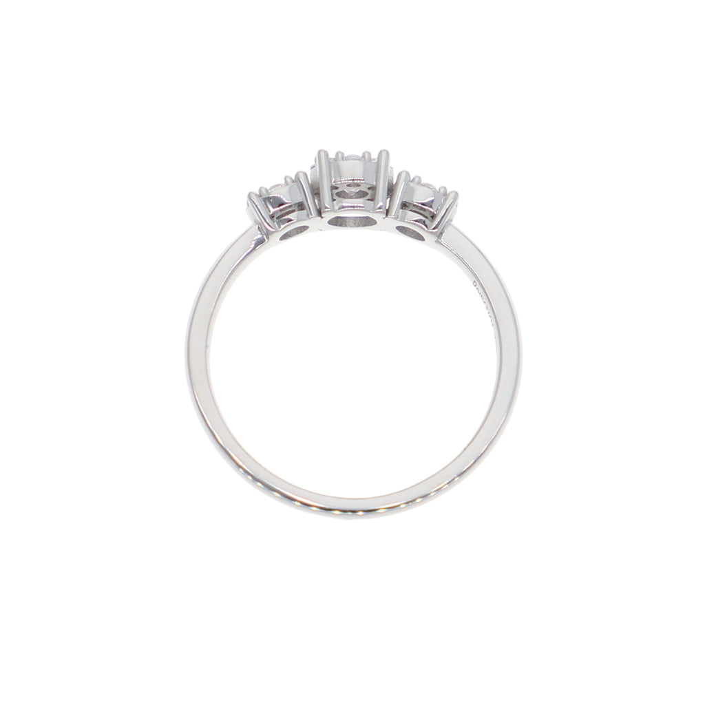 Anillo Oro Blanco y Circones Tricillo AN-14417