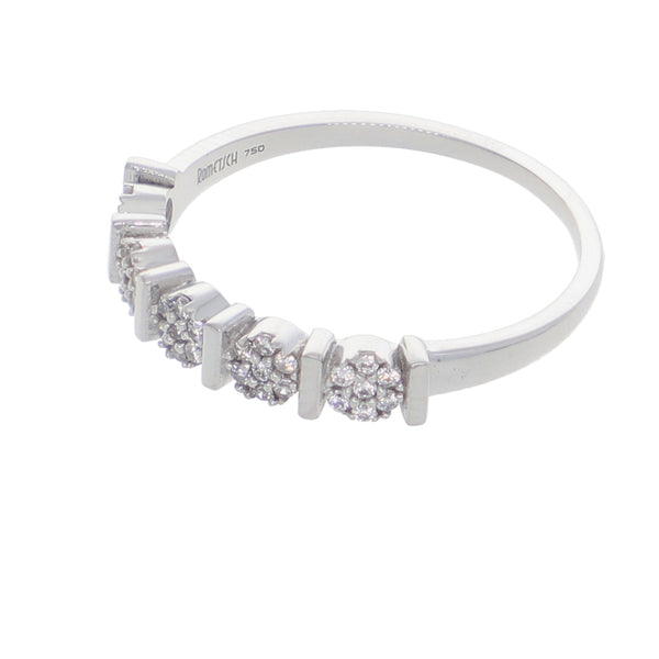 Anillo Oro Blanco y Circones Medio Cintillo AN-13716