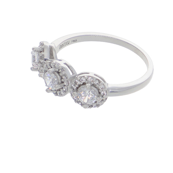 Anillo Oro Blanco y Circones AN-13719