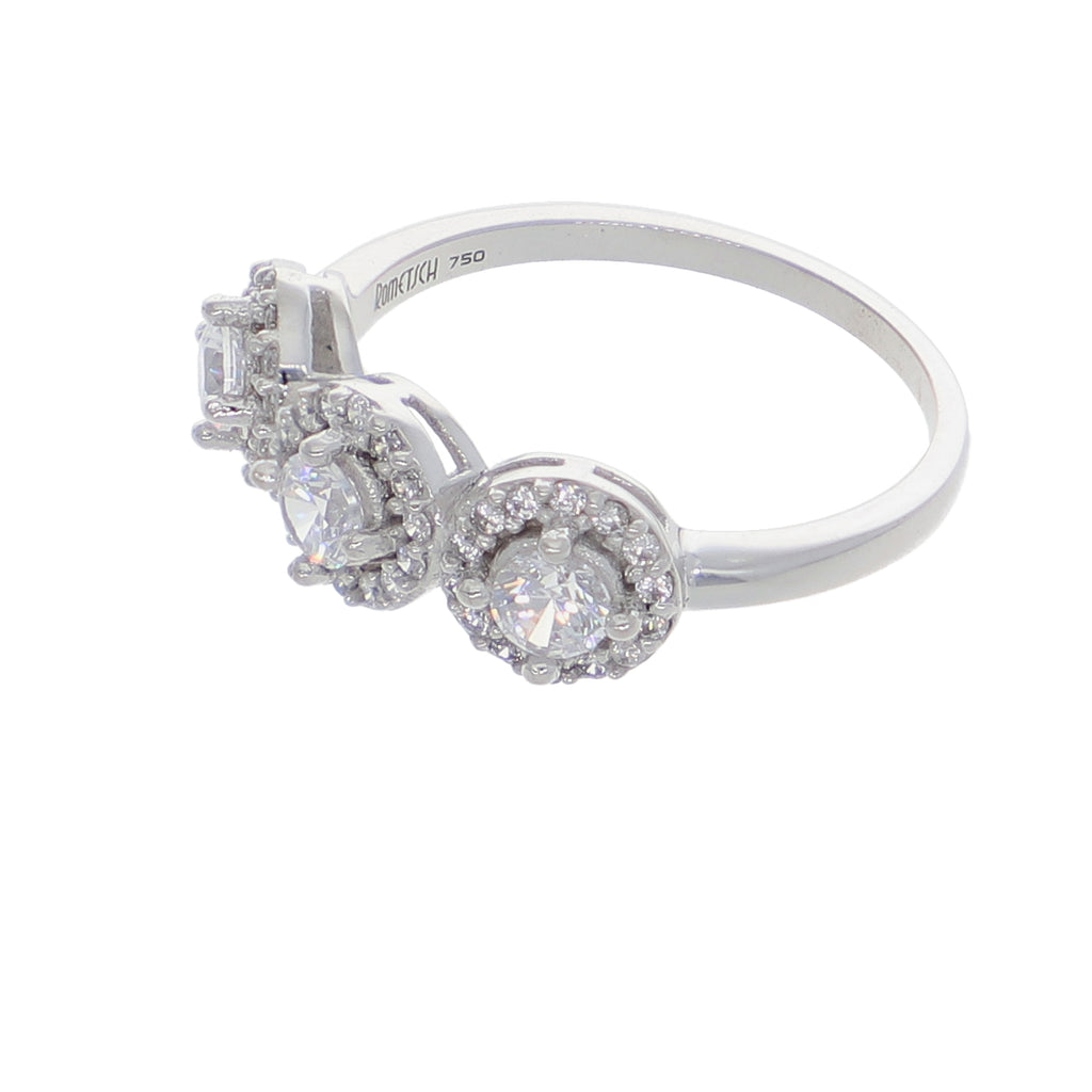 Anillo Oro Blanco y Circones AN-13719