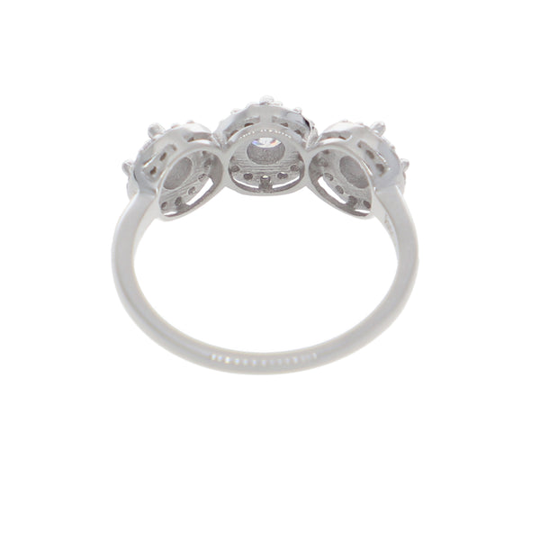 Anillo Oro Blanco y Circones AN-13719