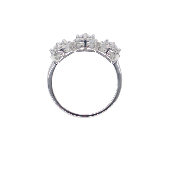 Anillo Oro Blanco y Circones AN-13719