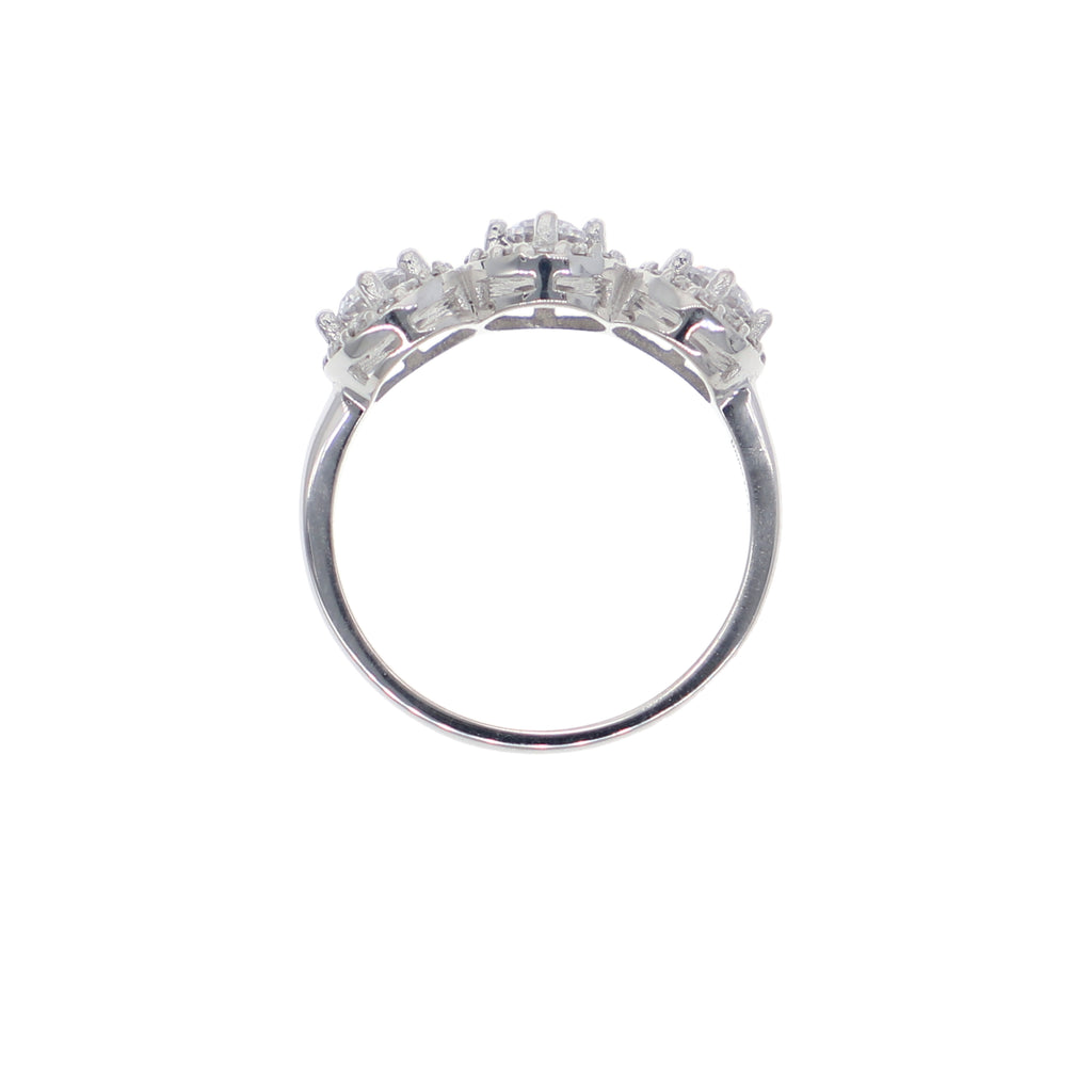 Anillo Oro Blanco y Circones AN-13719