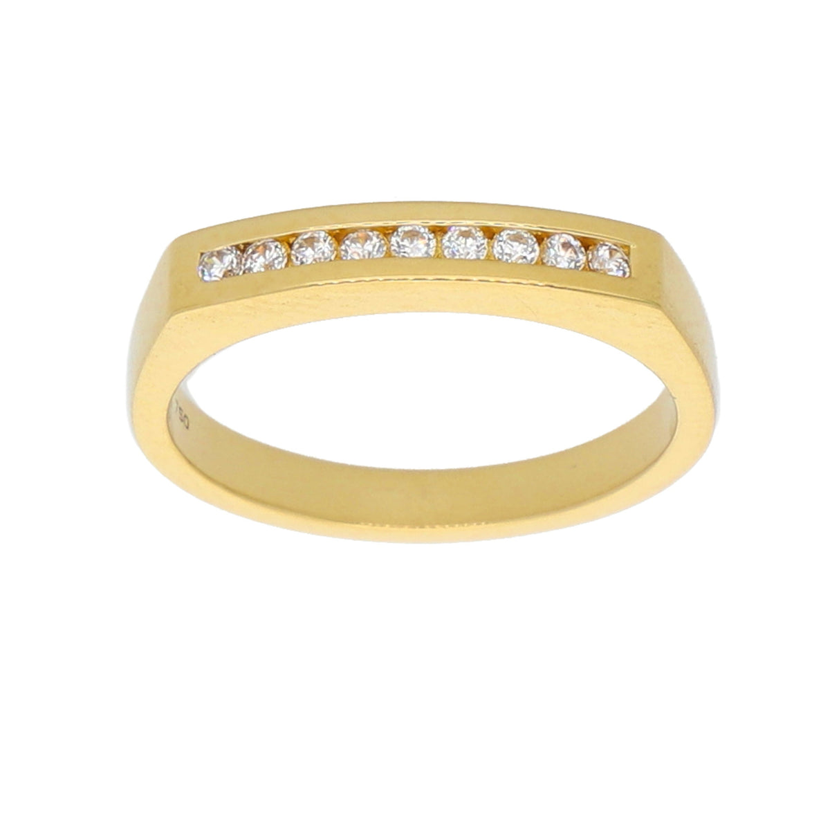 Anillo Oro Amarillo y Circones Medio Cintillo AN-13721