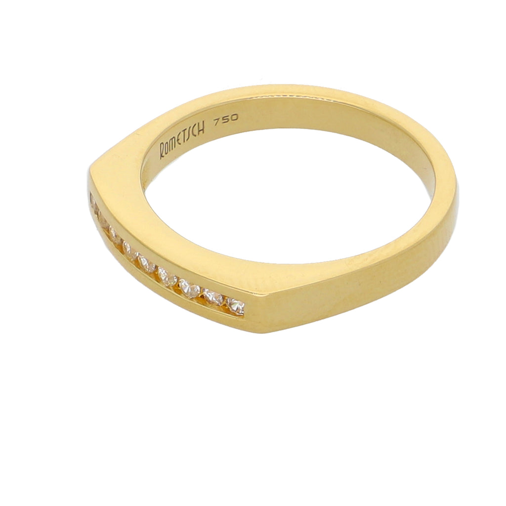 Anillo Oro Amarillo y Circones Medio Cintillo AN-13721