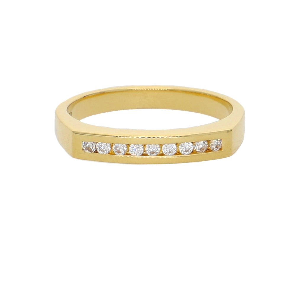 Anillo Oro Amarillo y Circones Medio Cintillo AN-13721