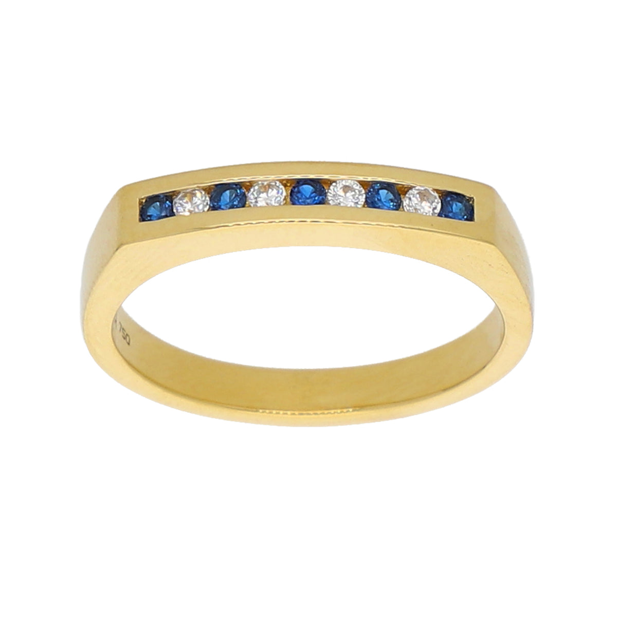 Anillo Oro Amarillo y Circones Medio Cintillo AN-13722